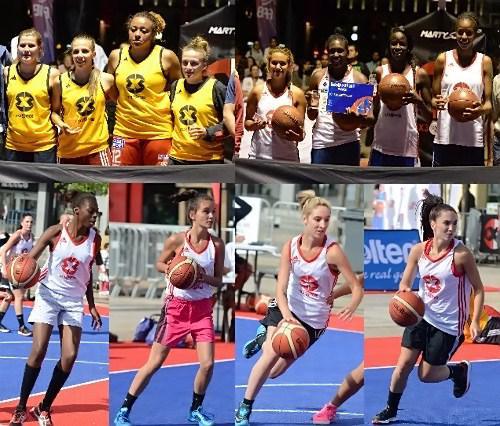 De haut en bas et de gauche à droite : Shoot Crew finaliste, KLD vainqueur ainsi que Patricia HOUINATO, Lucille CHANTOISEAU, Audrey DUMONT et Aline DUMONT de la team Escrocs