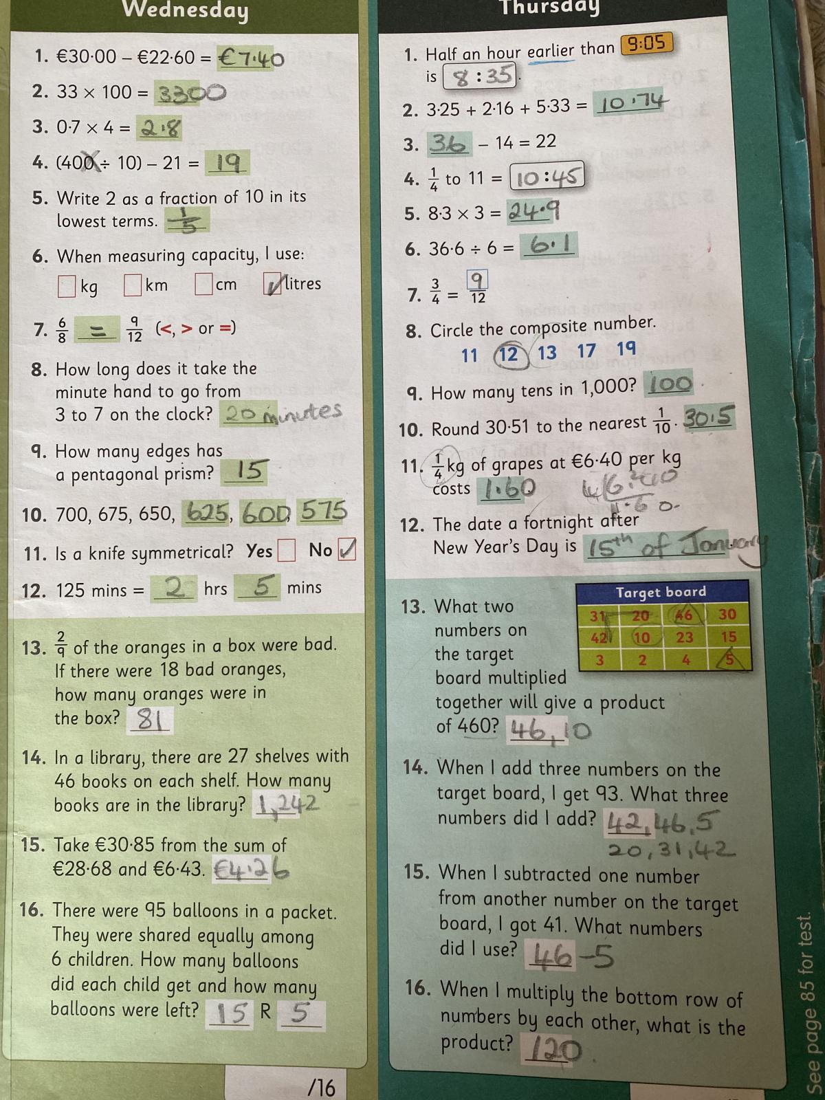 Work for Friday 12th of February Work for Friday 12th of February