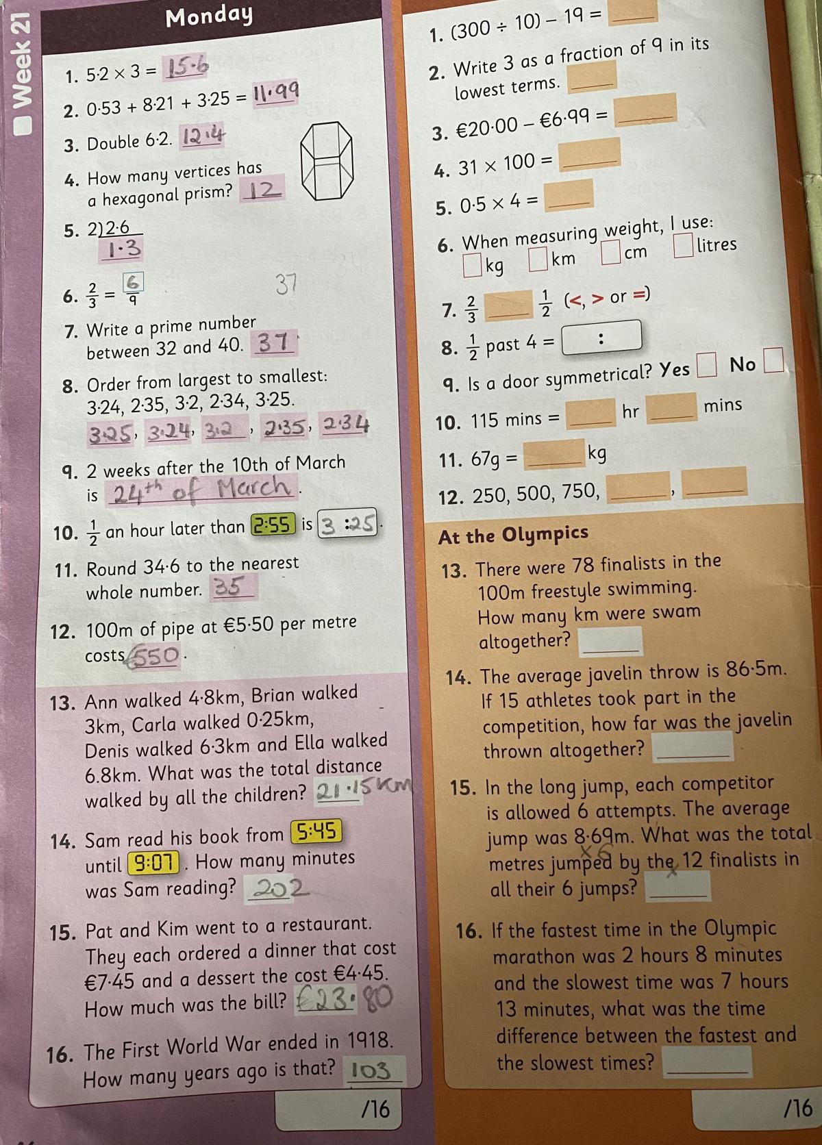 Work for Tuesday 23rd of February Work for Tuesday 23rd of February