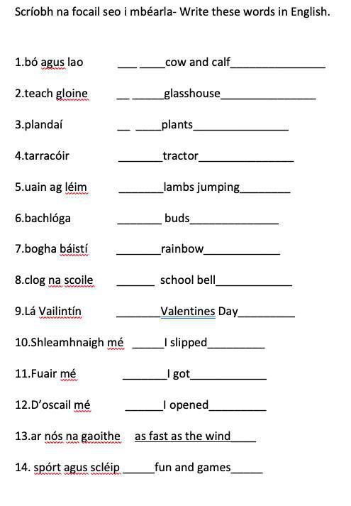 Work for Friday 26th of February.