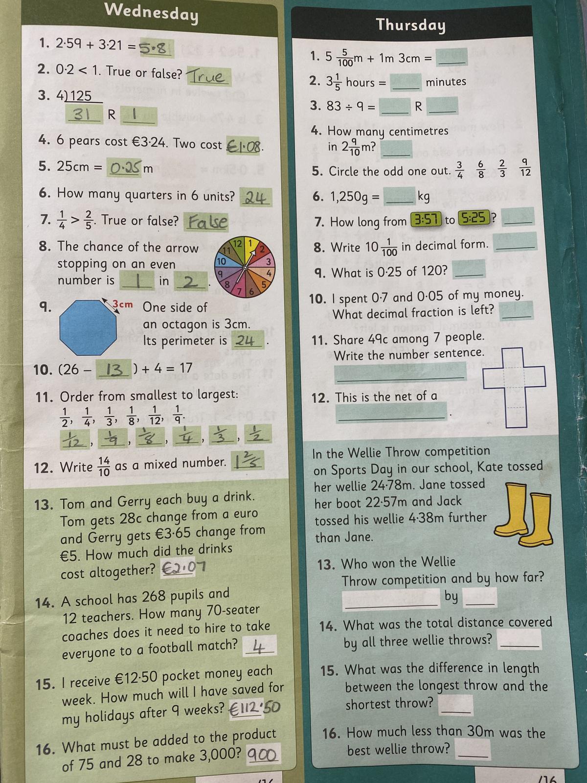 Work for Thursday 4th of March Work for Thursday 4th of March