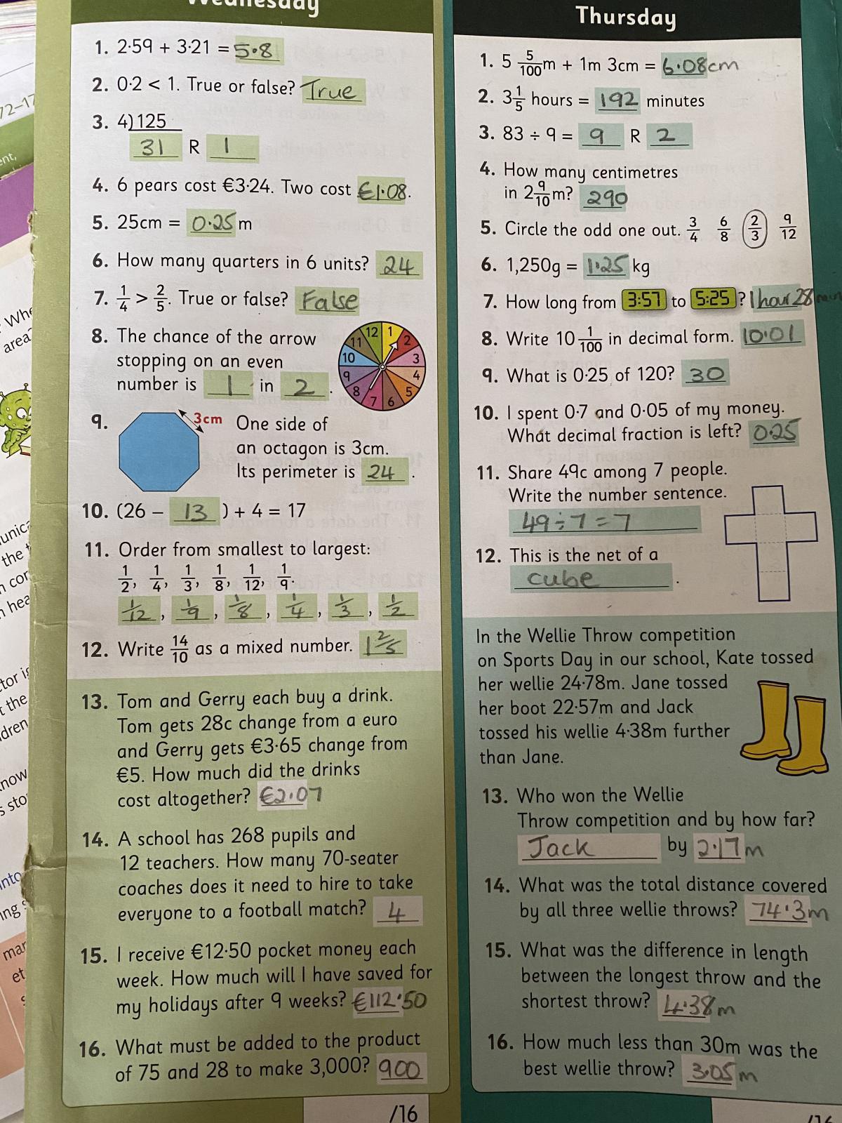 Work for Friday 5th of March Work for Friday 5th of March