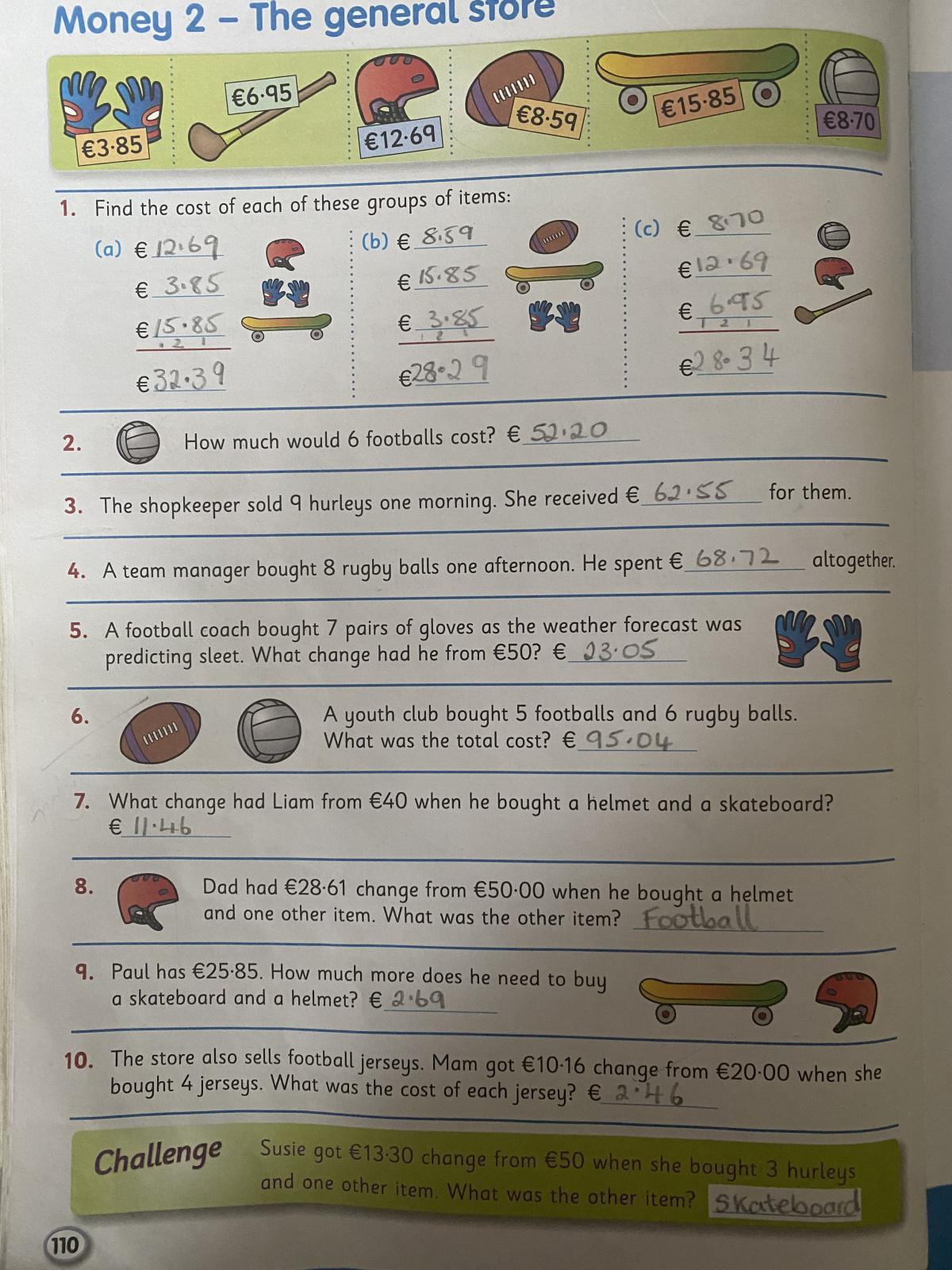 Work for Monday 8th of March