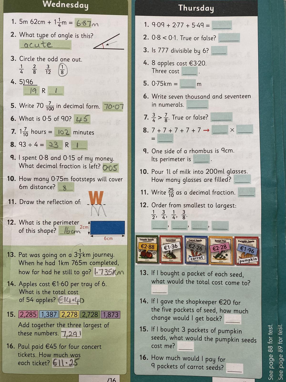 Work for Thursday 11th of March. Work for Thursday 11th of March.