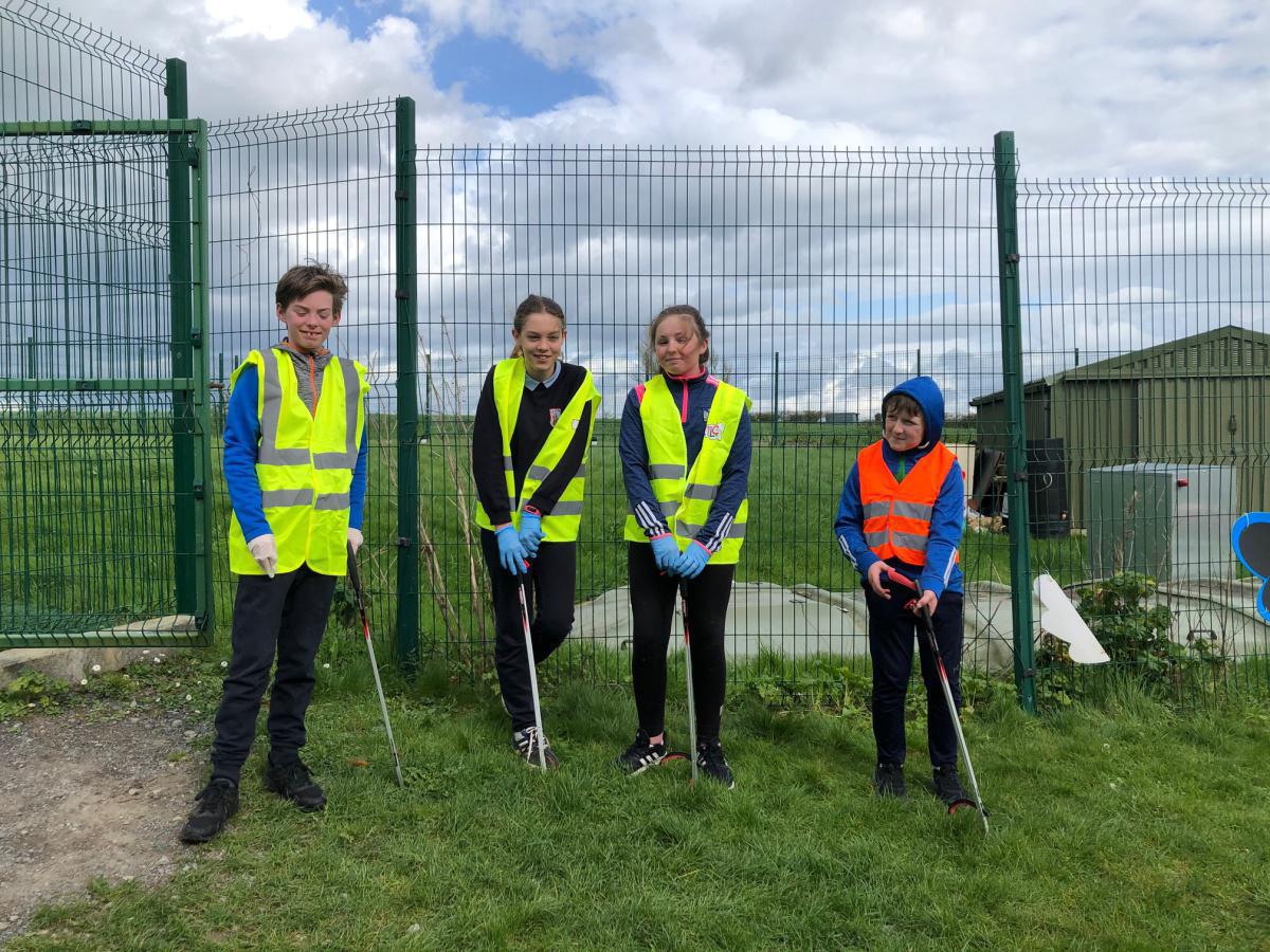  Sixth Class working hard in Team Limerick clean-Up!