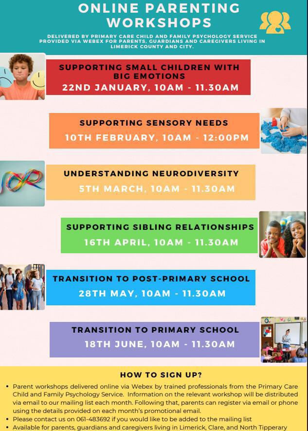 Online Parent Workshops 