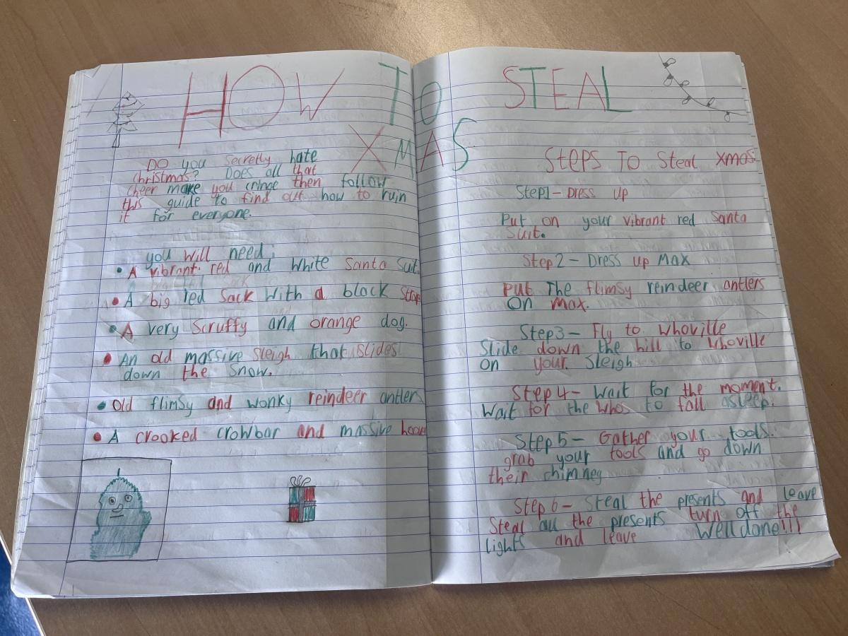 ‘How to Steal Christmas’ Procedural Writing 