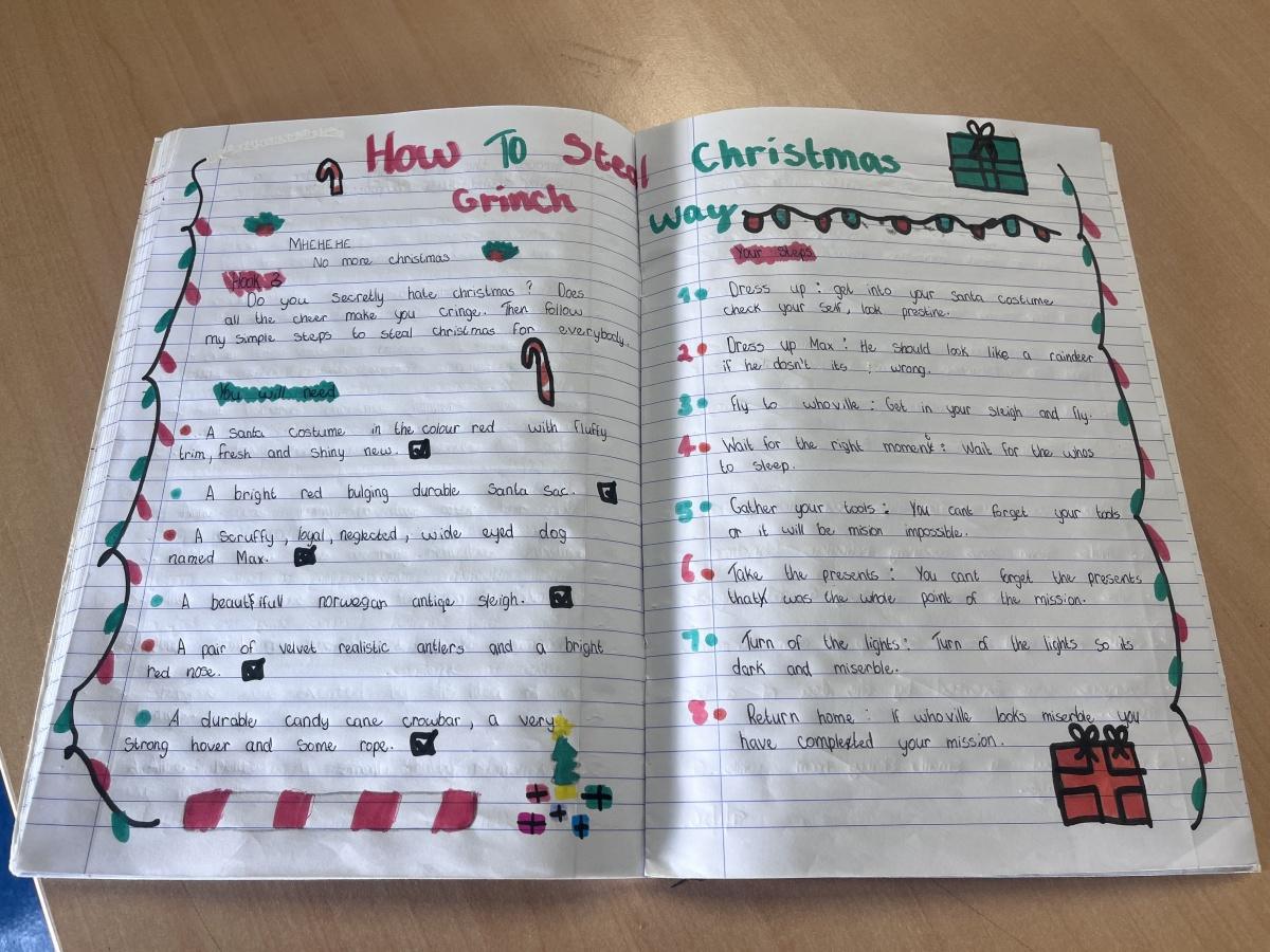 ‘How to Steal Christmas’ Procedural Writing 