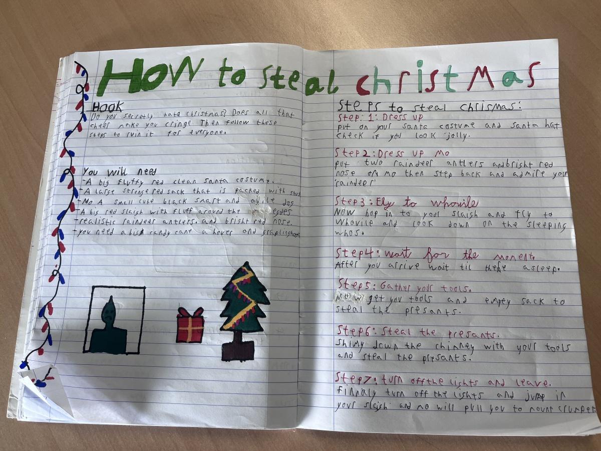 ‘How to Steal Christmas’ Procedural Writing 