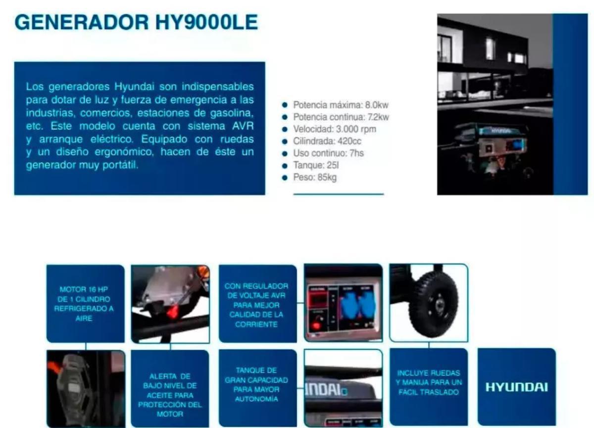 Grupo Electrógeno Hyundai HY9000 Grupo Electrógeno Hyundai HY9000