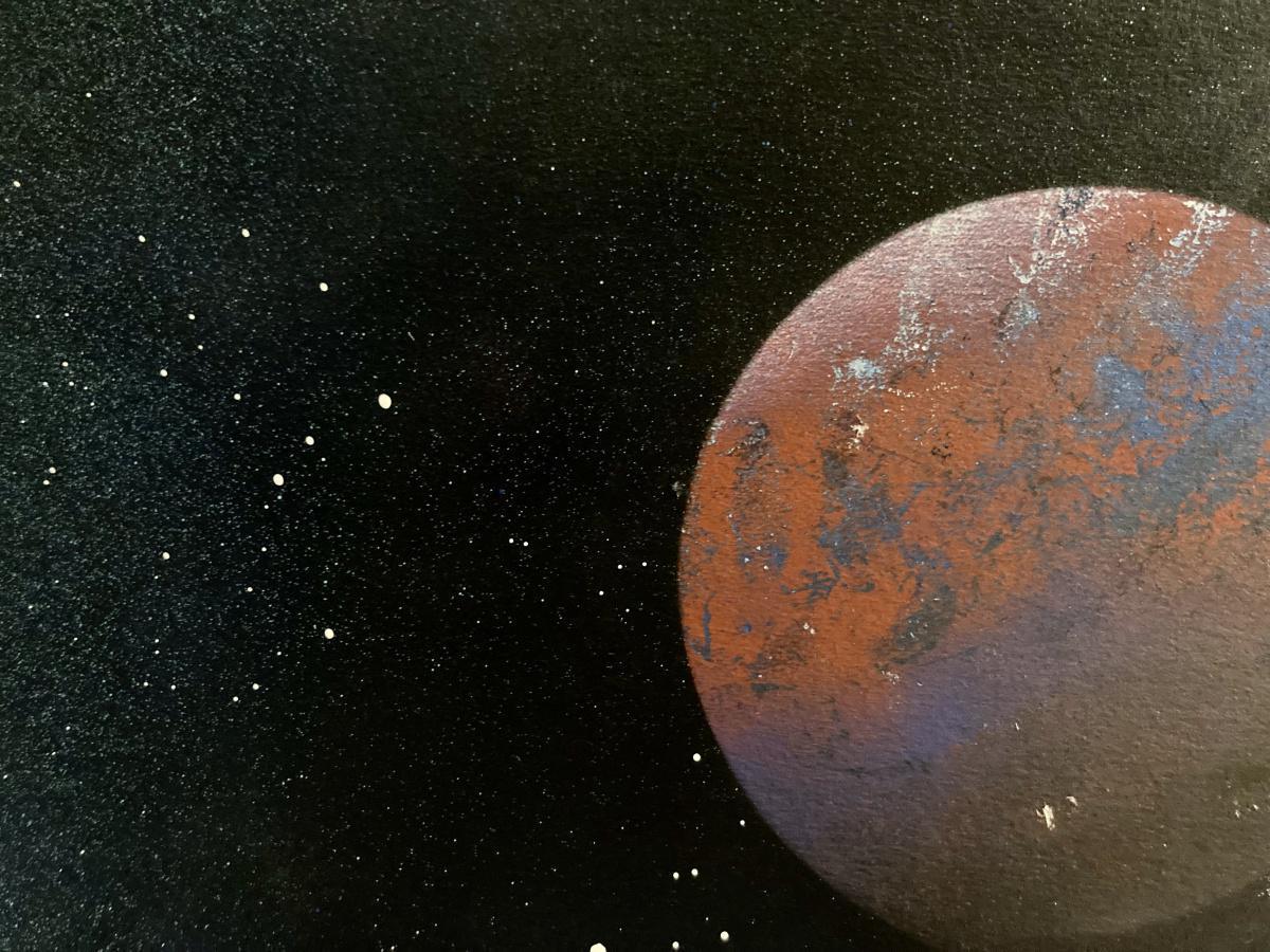 Planeten sprayen im Wahlfach "Bildnerisches Gestalten" der 3. Sek E Planeten sprayen im Wahlfach "Bildnerisches Gestalten" der 3. Sek E