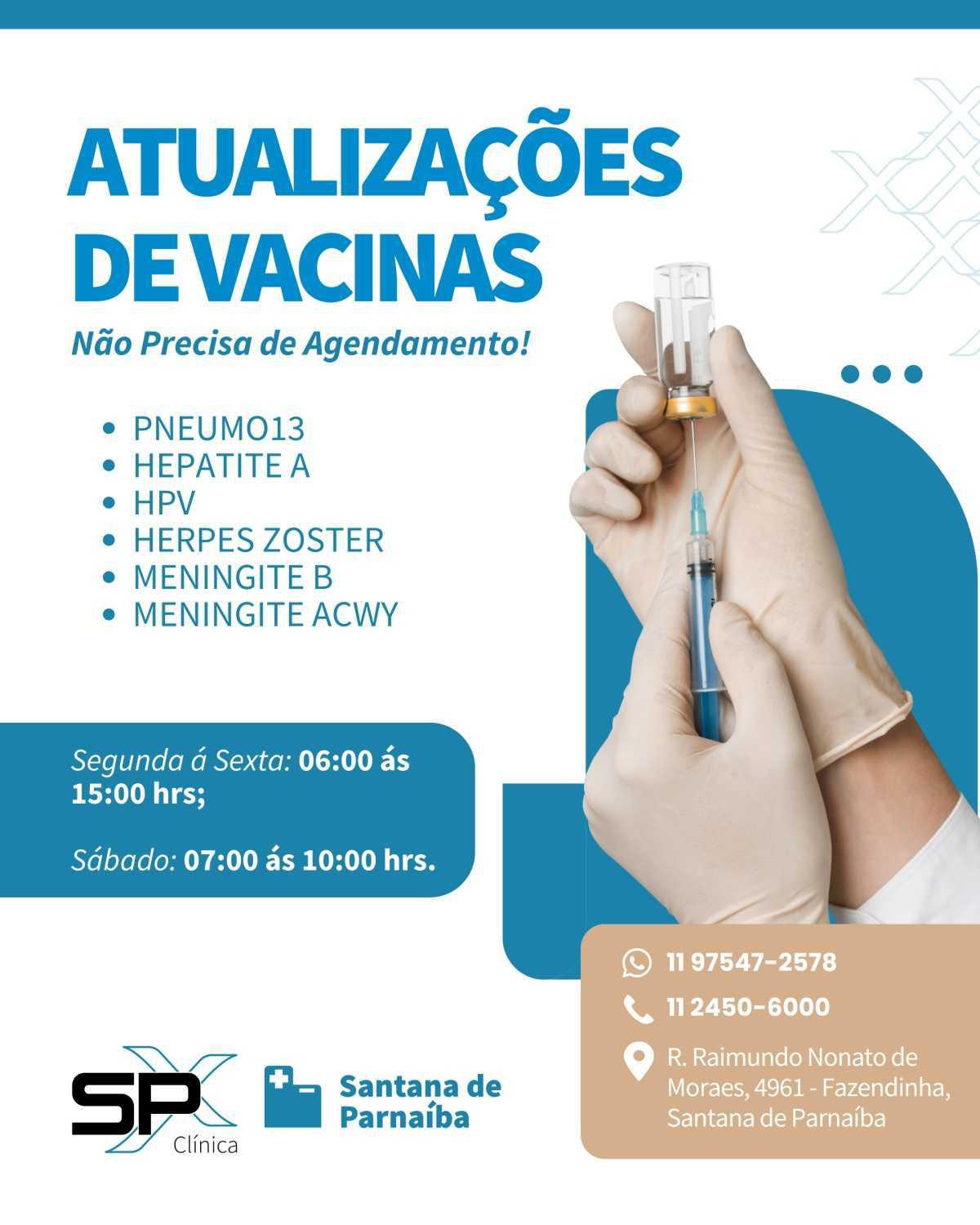 💉 Vacine-se na SPX Clínica Santana de Parnaíba! 🏥