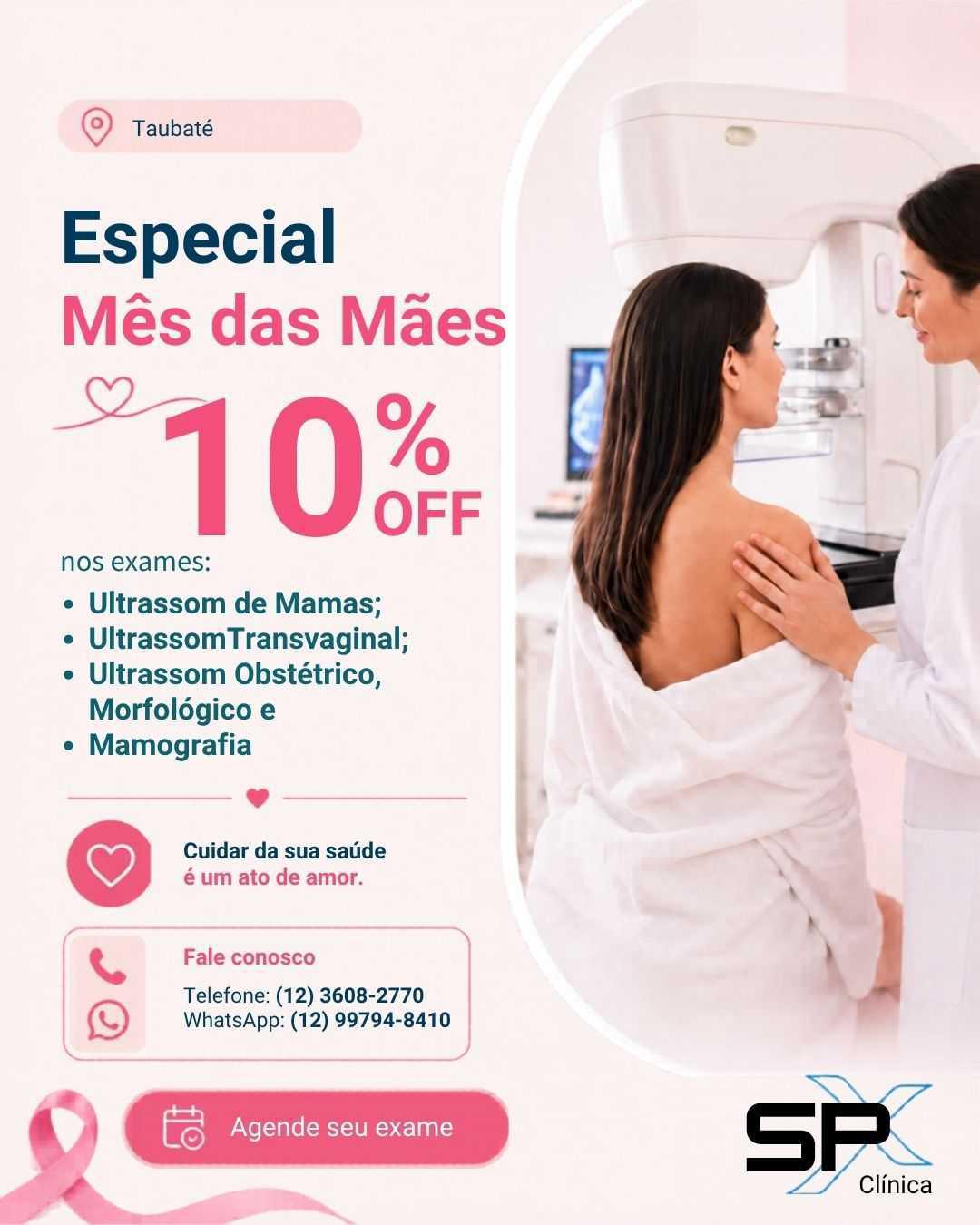 😱💖 10% OFF em Exames: Mês das Mães na SPX Taubaté!