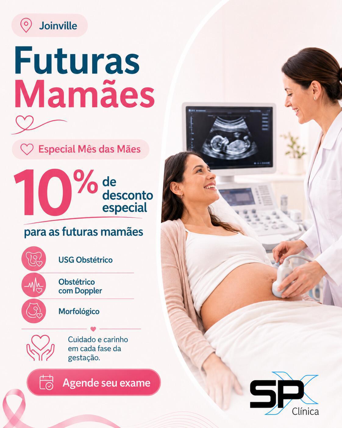 💖🤰🏻 10% OFF em Exames: Mês das Mães na SPX Joinville!