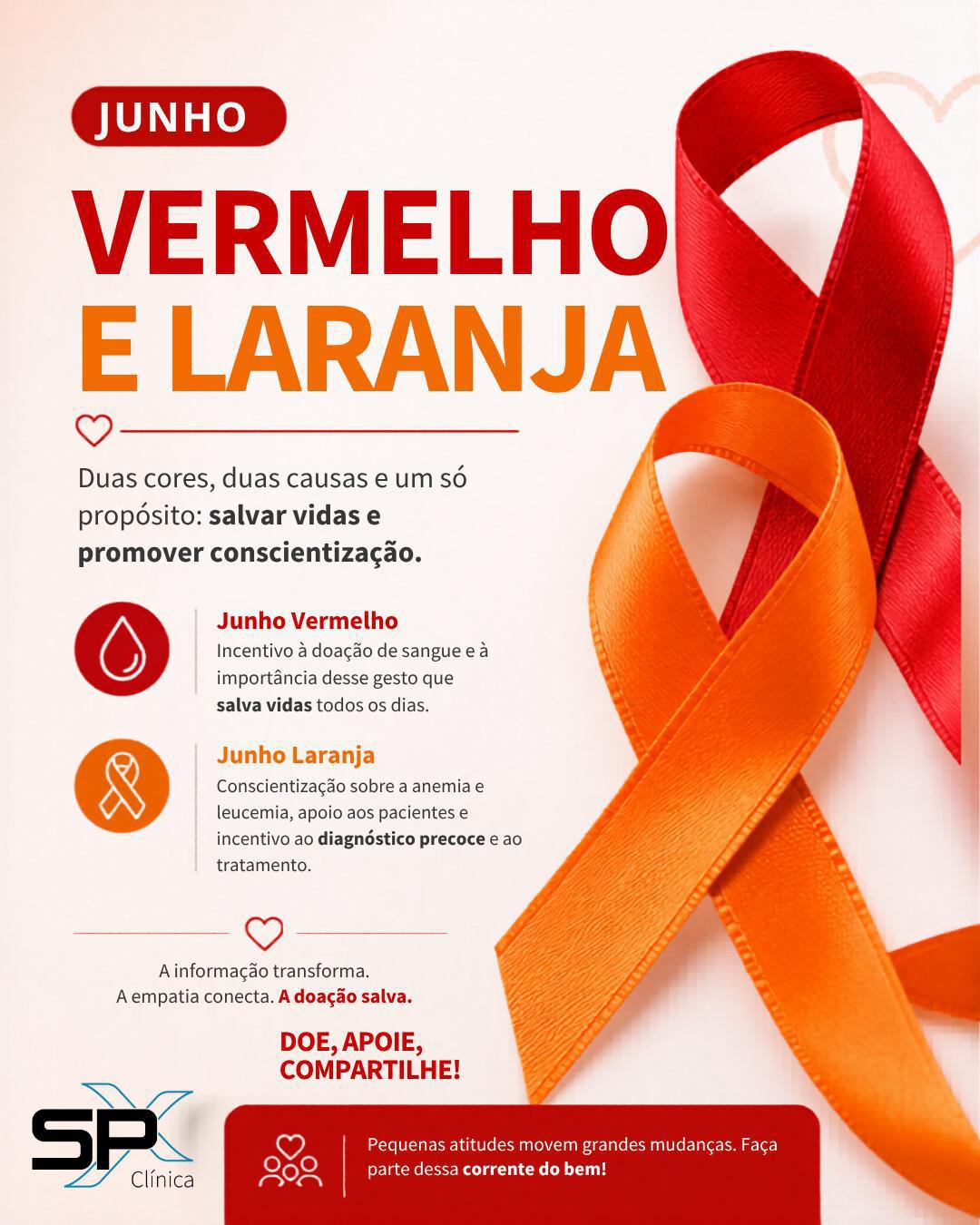 🩸🧡 Cores de Junho: Solidariedade e Prevenção Caminham Juntas!