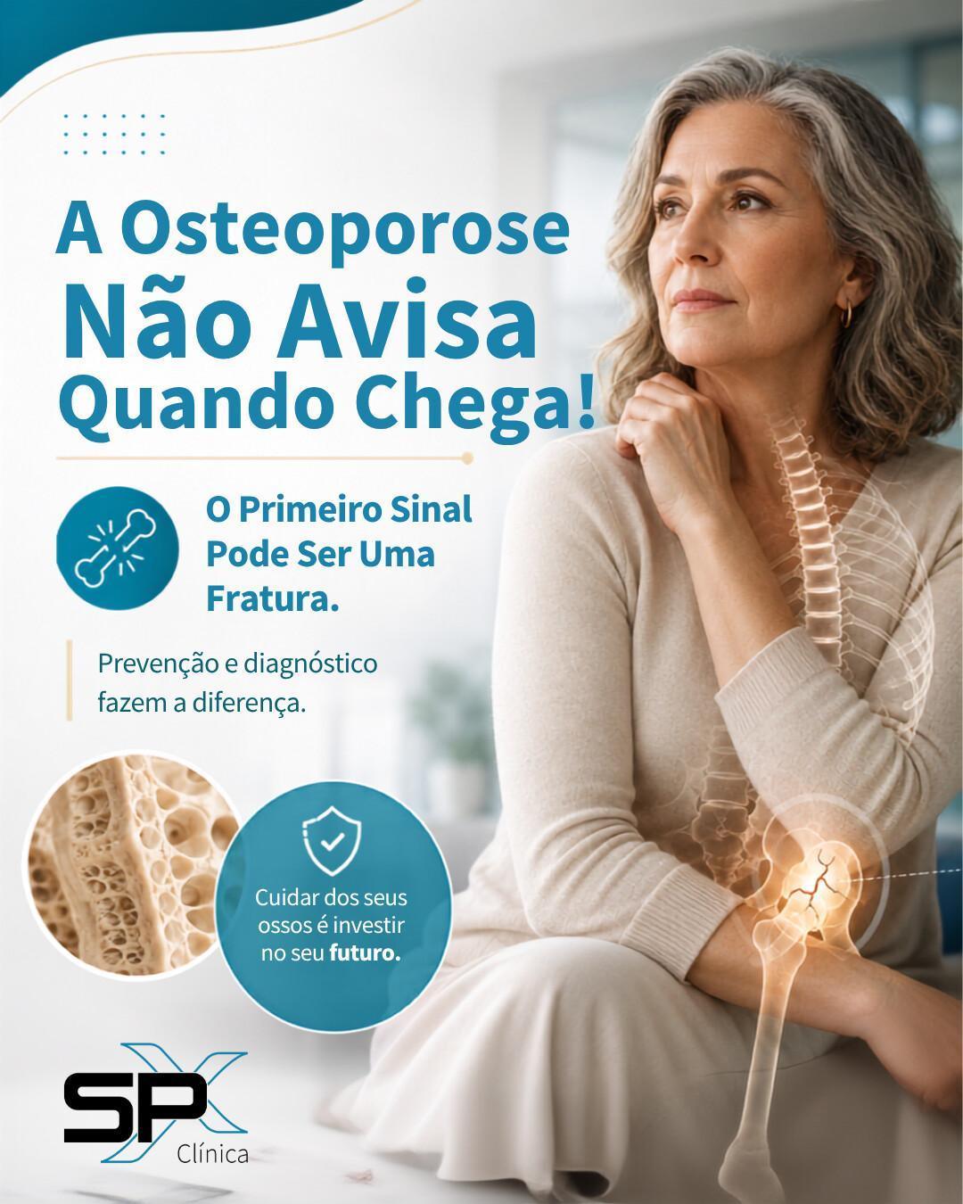 🦴🚨 Muitas vezes, o primeiro sinal de osteoporose é uma fratura!
