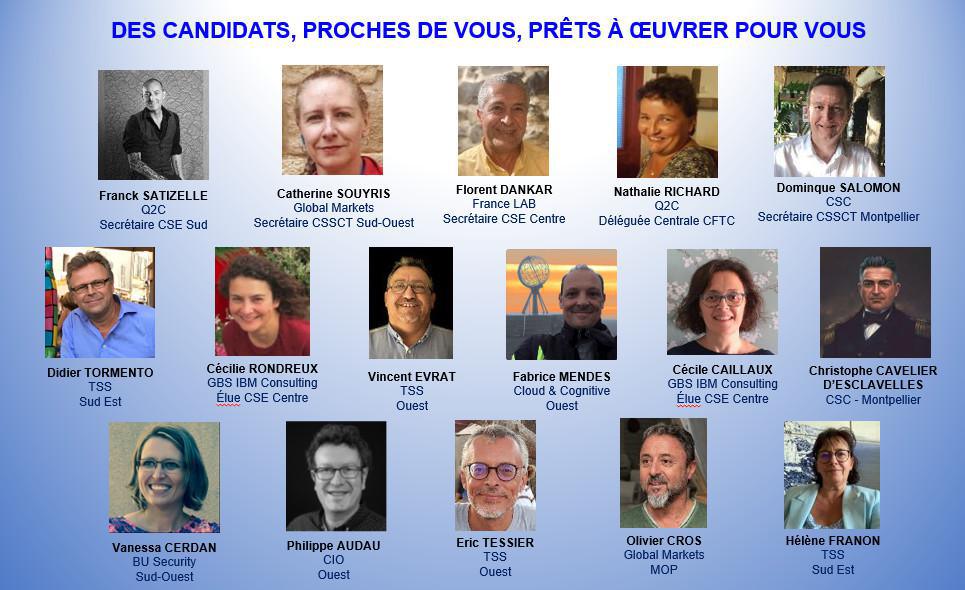 Elections CSE Centre Sud 2021 - Vos candidats
