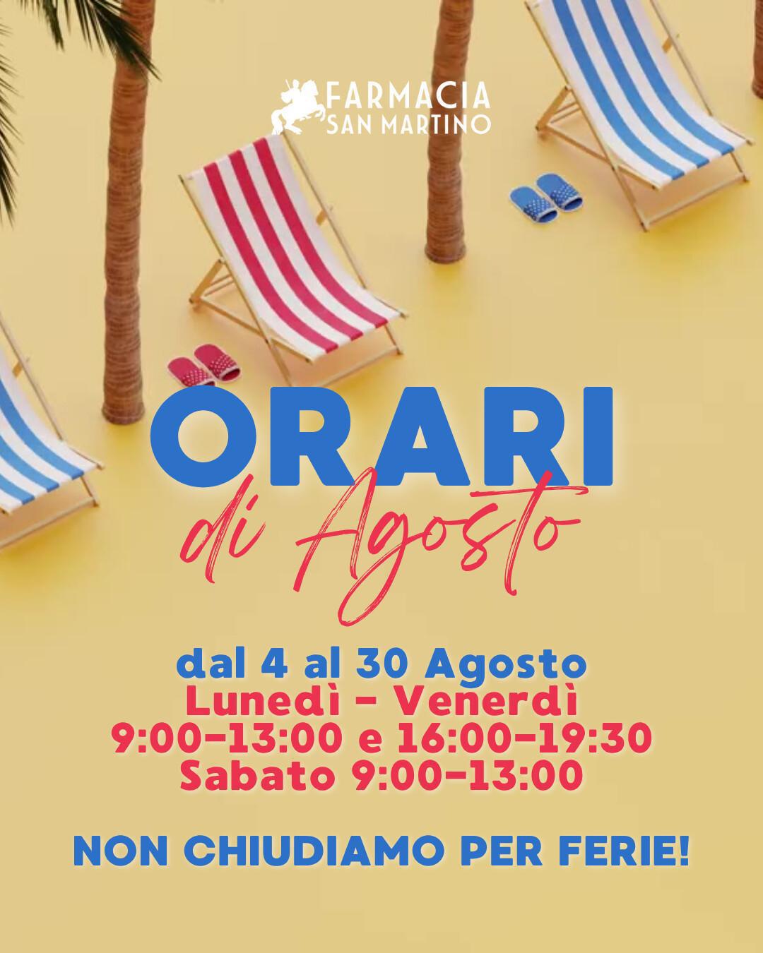 Orari di Agosto
