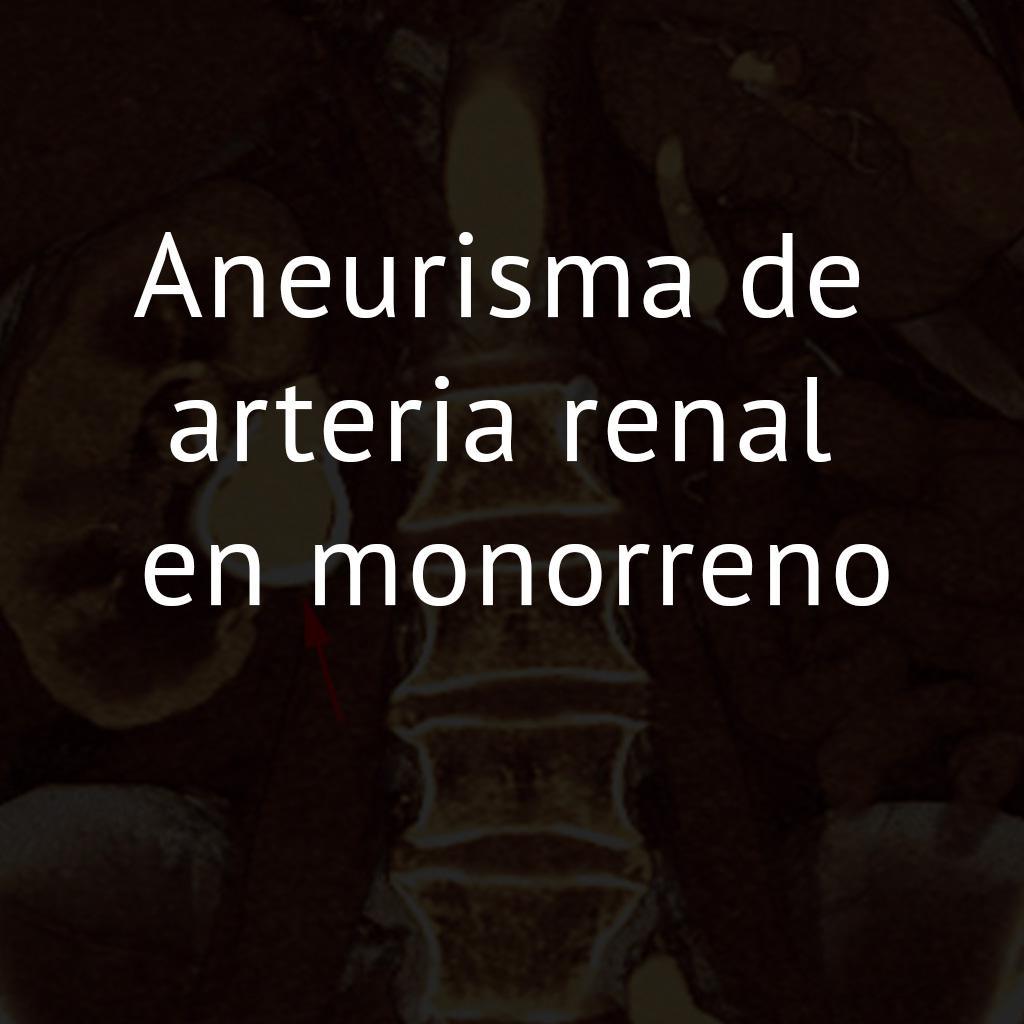 Aneurisma de arteria renal en monorreno