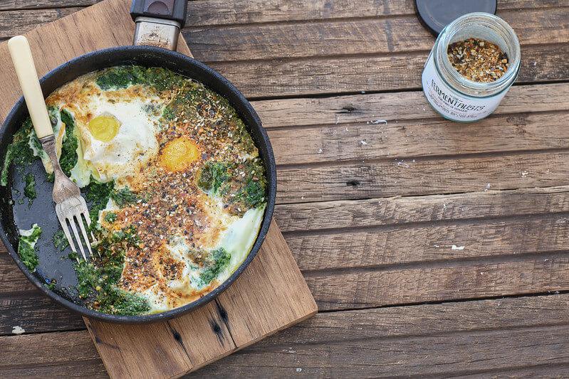 Lemony Miso Baked Eggs