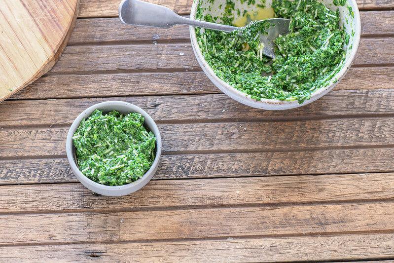 Easy Spinach Pesto (no blender) 4+ Ingredients