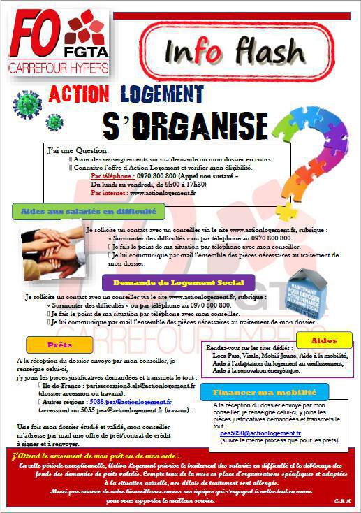 CORONAVIRUS : Action Logement s'Organise 