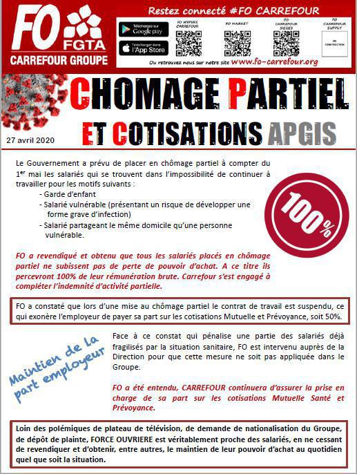 CHOMAGE PARTIEL ET COTISATIONS APGIS