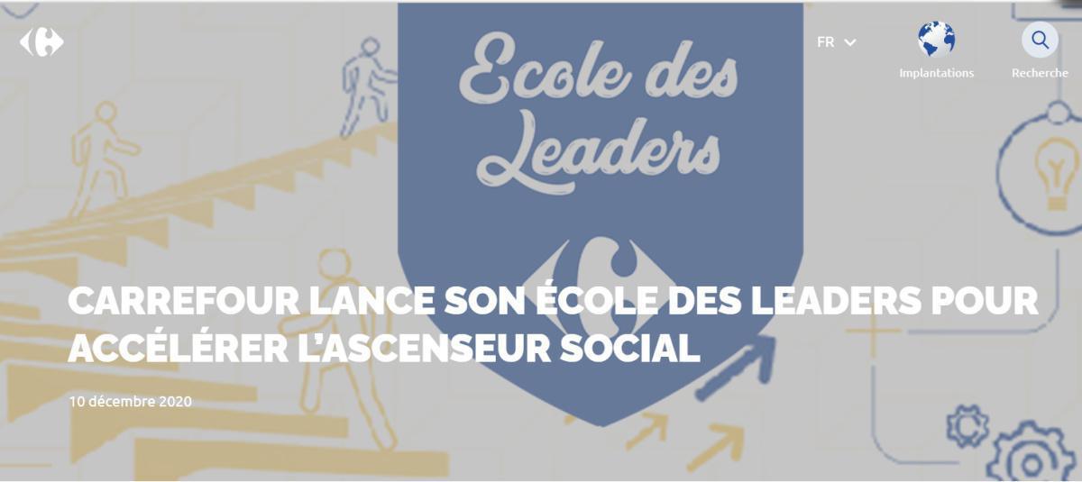CARREFOUR LANCE SON ÉCOLE DES LEADERS POUR ACCÉLÉRER L’ASCENSEUR SOCIAL