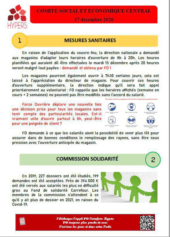 CSEC du 17 décembre 2020 (Compte rendu succinct) CSEC du 17 décembre 2020 (Compte rendu succinct)