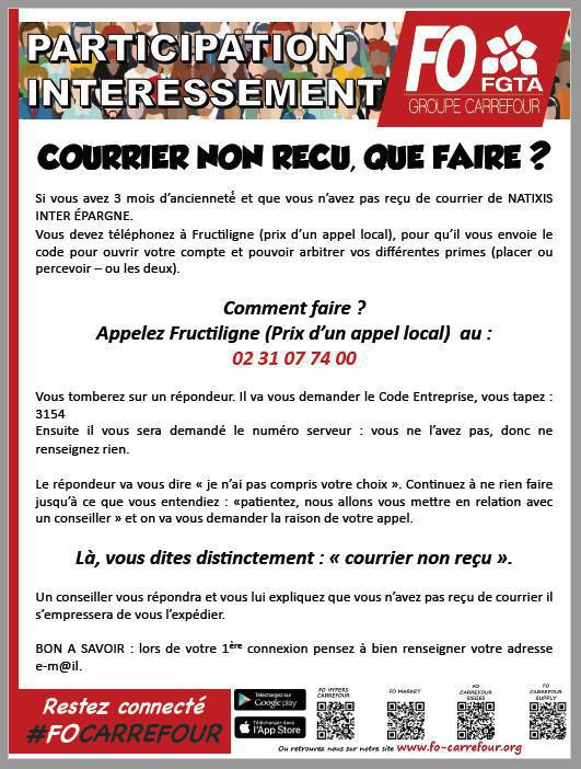 Participation + Intéressement (Groupe + Csf) : Courrier de Natixis non reçu, que faire Participation + Intéressement (Groupe + Csf) : Courrier de Natixis non reçu, que faire