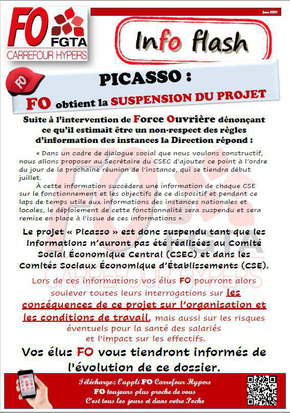 PICASSO : FO obtient la suspension du projet PICASSO : FO obtient la suspension du projet