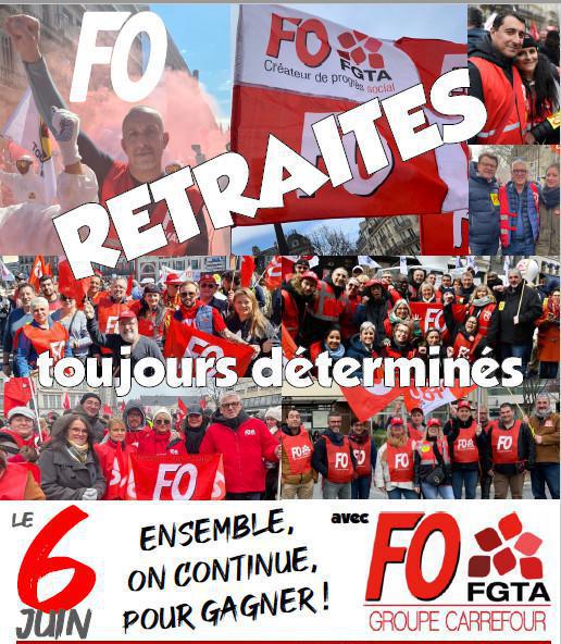 RETRAITES : Toujours déterminés, RDV le 6 juin 2023 RETRAITES : Toujours déterminés, RDV le 6 juin 2023