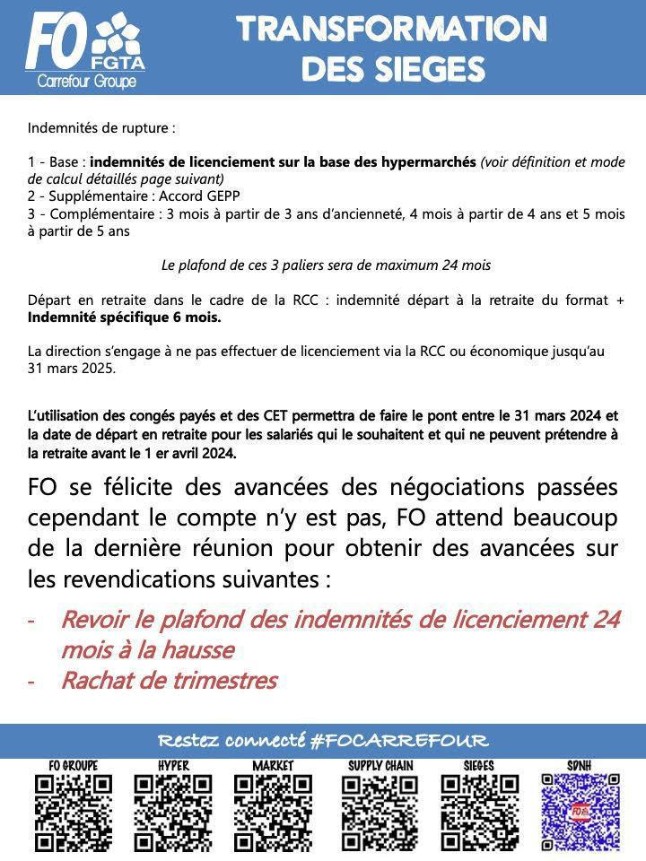 3ème réunion de négociation de l’accord Rupture Conventionnelle Collective 3ème réunion de négociation de l’accord Rupture Conventionnelle Collective