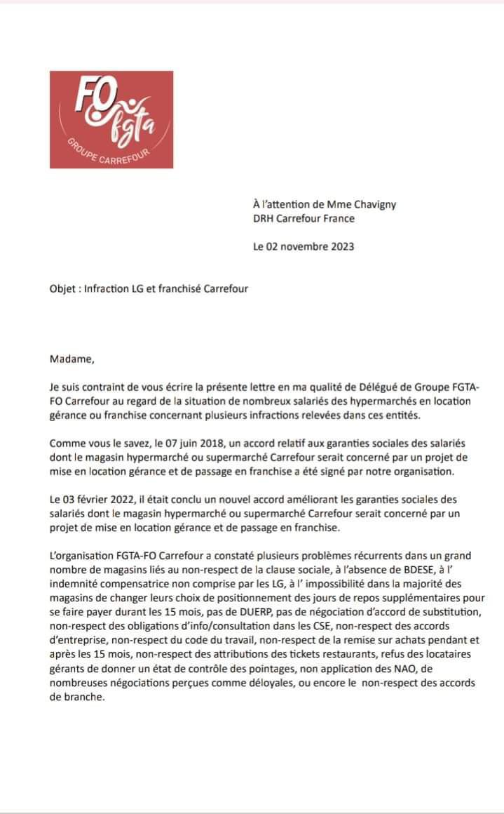 Location gérance : FO dénonce l'absence de respect de la clause sociale  Location gérance : FO dénonce l'absence de respect de la clause sociale