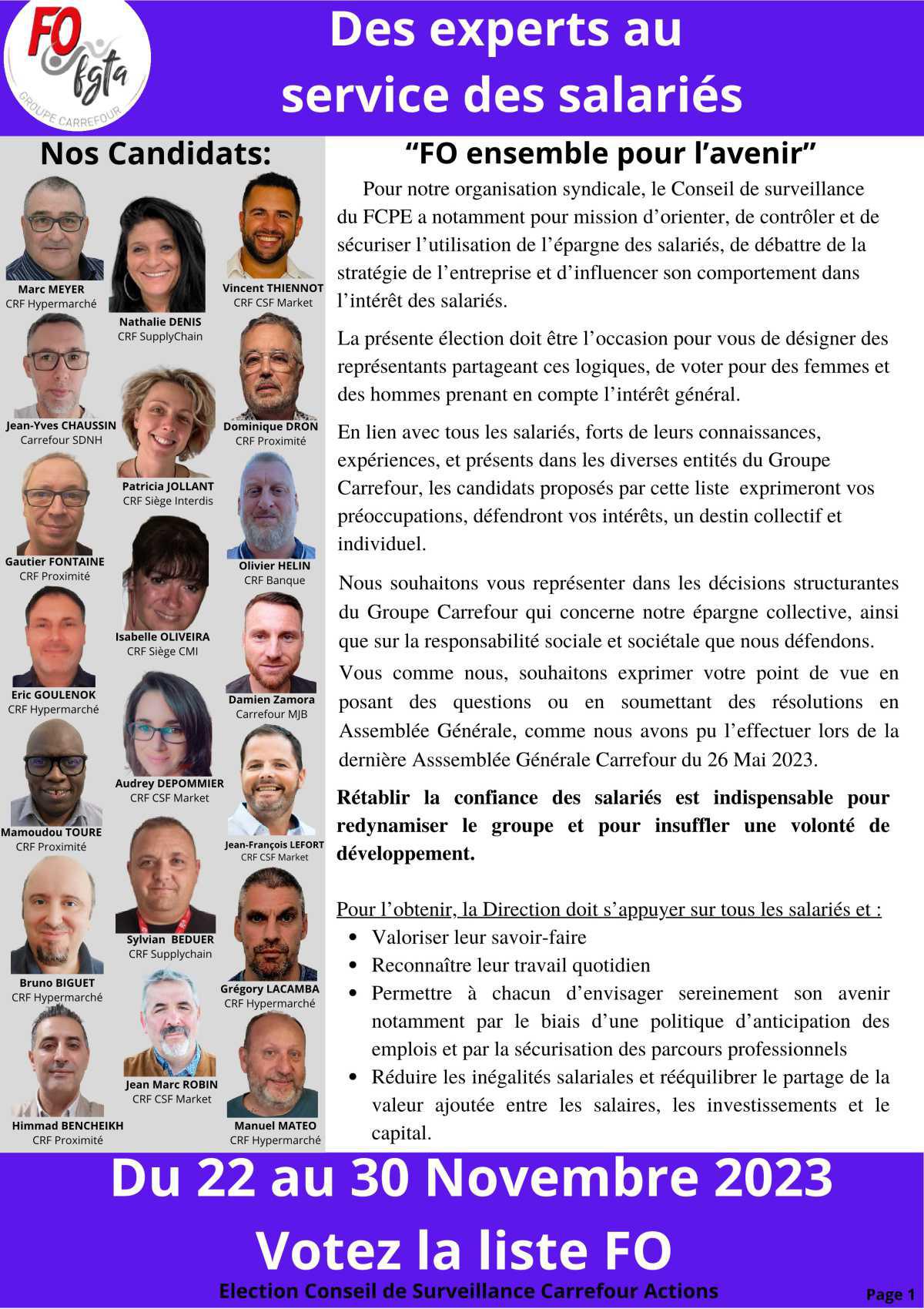 NATIXIS : élections au conseil de surveillance pour "Carrefour Actions"