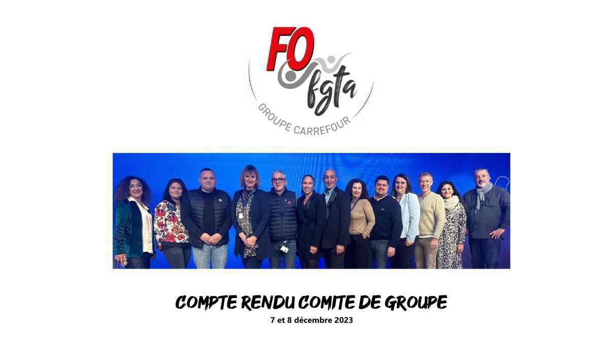 Comité de groupe - 7 & 8 décembre 2023 Comité de groupe - 7 & 8 décembre 2023