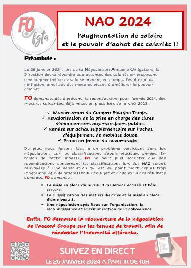 REVENDICATIONS NAO 2024 REVENDICATIONS NAO 2024