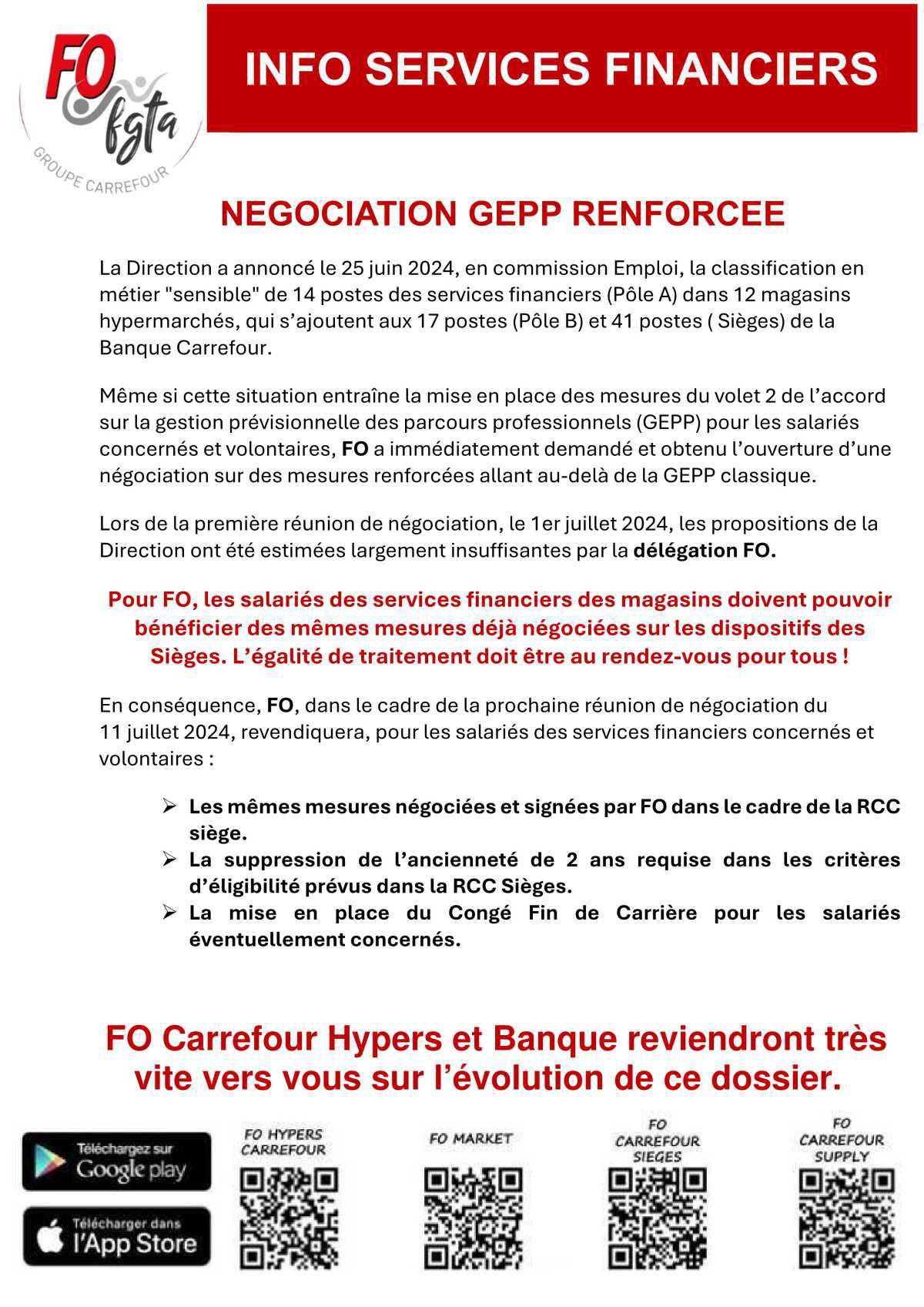 Services financiers : négociation GEPP renforcée