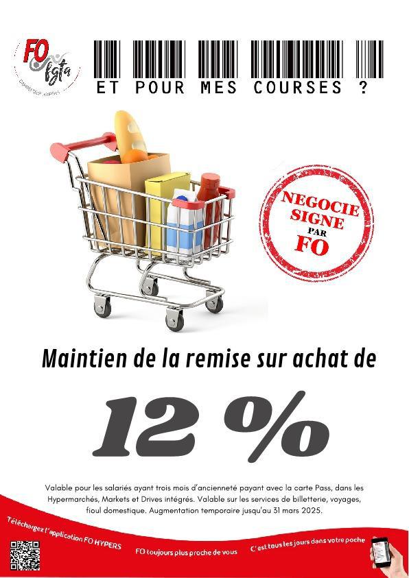 Remise sur achat : toujours 12 % !