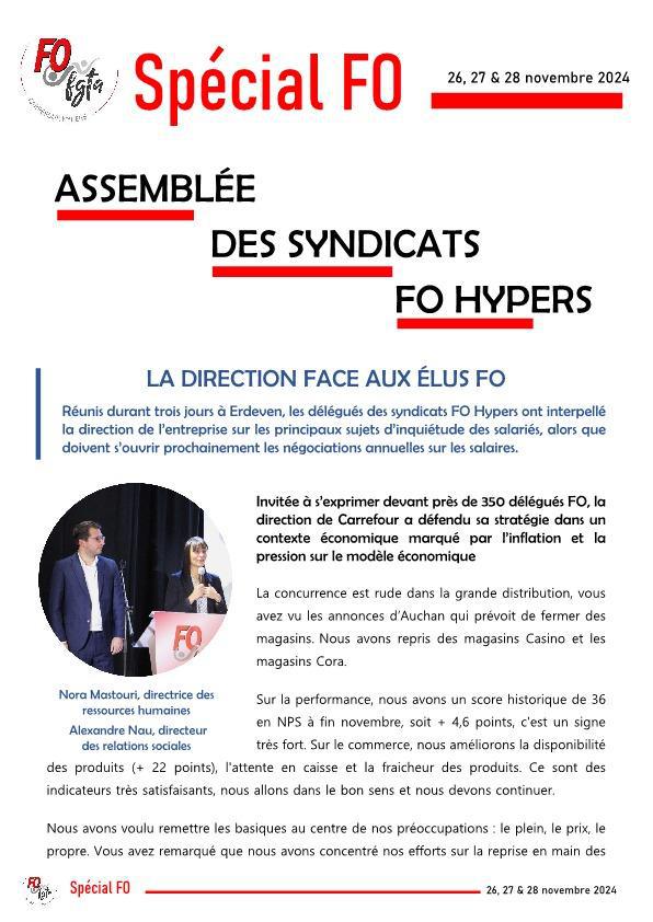 Spécial FO - Assemblée générale des syndicats FO Hypers