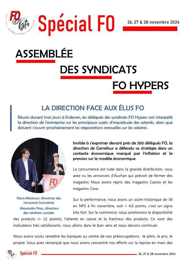 Spécial FO - Assemblée générale des syndicats FO Hypers Spécial FO - Assemblée générale des syndicats FO Hypers
