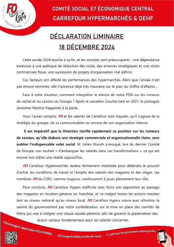 CSEC - déclaration sur la situation de l'entreprise CSEC - déclaration sur la situation de l'entreprise