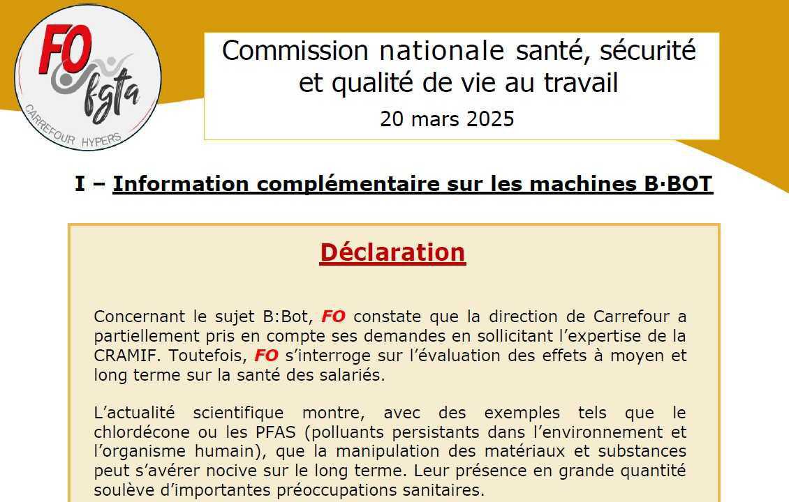 Commission nationale santé, sécurité et qualité de vie au travail - 20 mars 2025 Commission nationale santé, sécurité et qualité de vie au travail - 20 mars 2025
