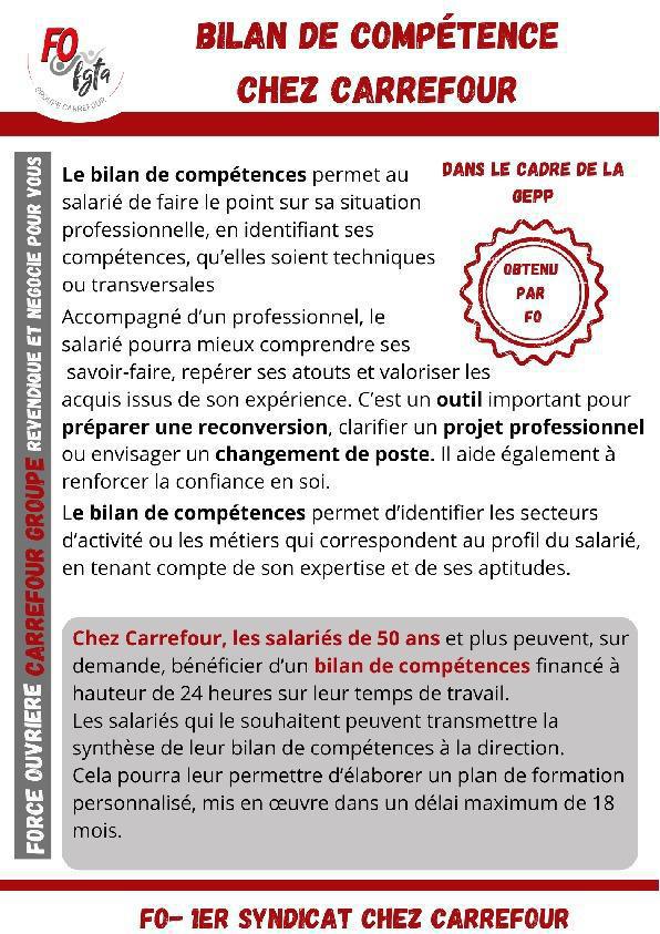 Bilan de compétence chez Carrefour