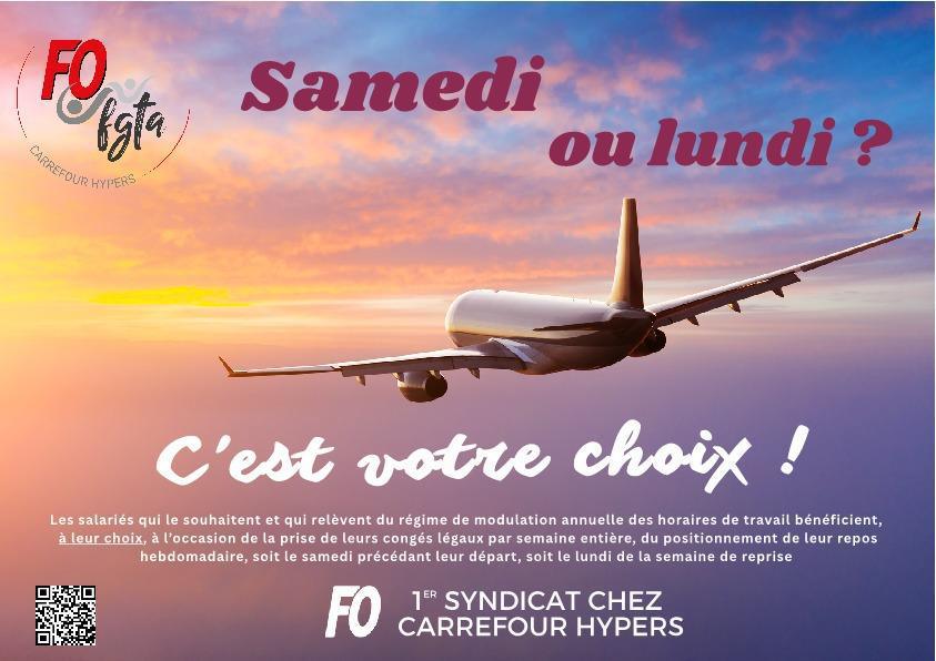 Samedi ou lundi ? 
