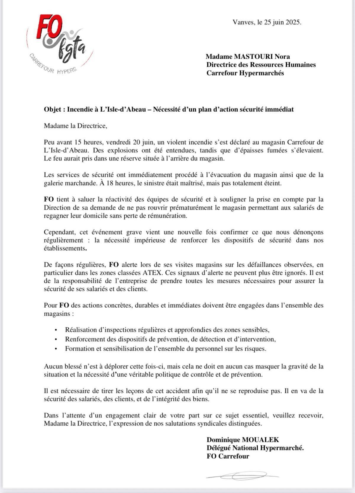 Incendie à L’Isle-d’Abeau : FO demande à la direction un plan d'action de sécurité immédiat