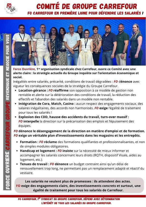 Comité de groupe : FO dénonce la stratégie économique et sociale du Groupe