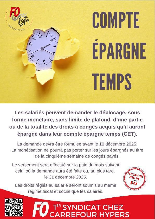 Compte Épargne Temps (CET) : déblocage sous forme monétaire