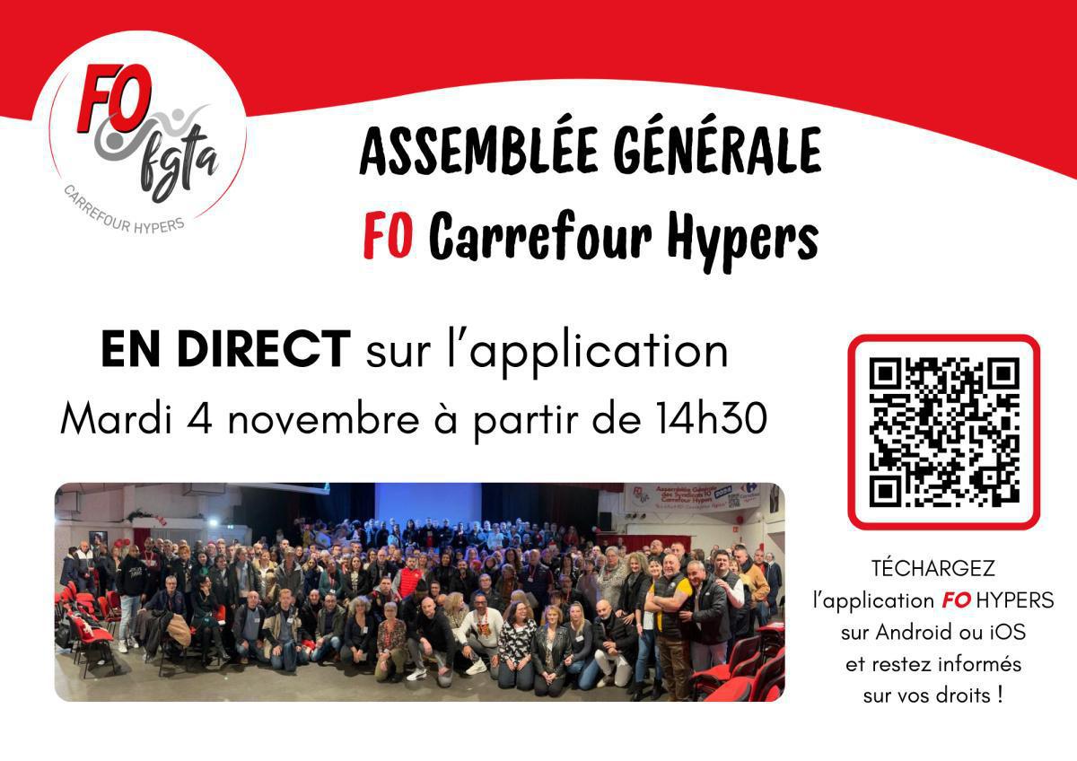 DIRECT : Assemblée générale des syndicats FO Carrefour Hypers