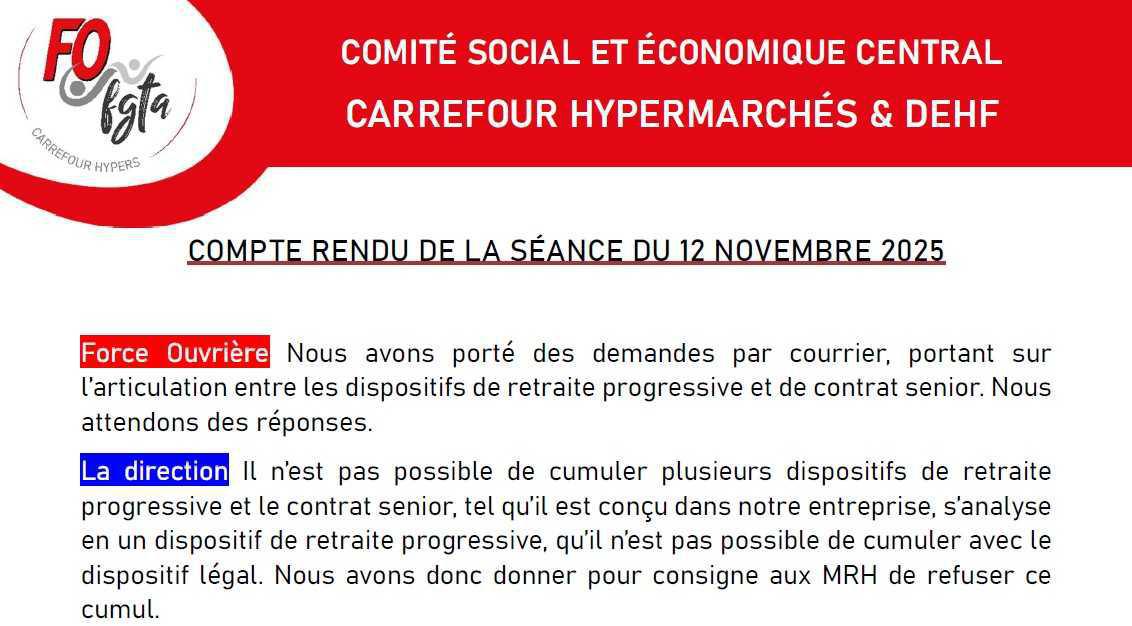 Comité social et économique central - 12 novembre 2025 Comité social et économique central - 12 novembre 2025